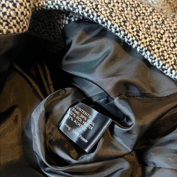 2 Piece Dressy Winter Jacket Coat Lot 1 Herringbone, 1 Plaid Print Size Medium - Picture 5 of 12